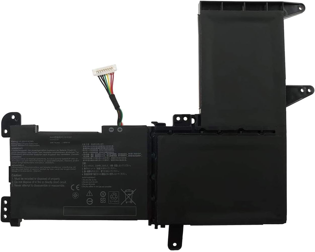 ASKC B31N1637 Laptop Battery for ASUS S5100U X510 X510UA X510UF X510UQ VivoBook S15 S510UA S510UQ S510UN S510UR F510 F510UA F510UQ Series C31N1637 0B200-02590000 0B200-02590100 11.52V 42Wh