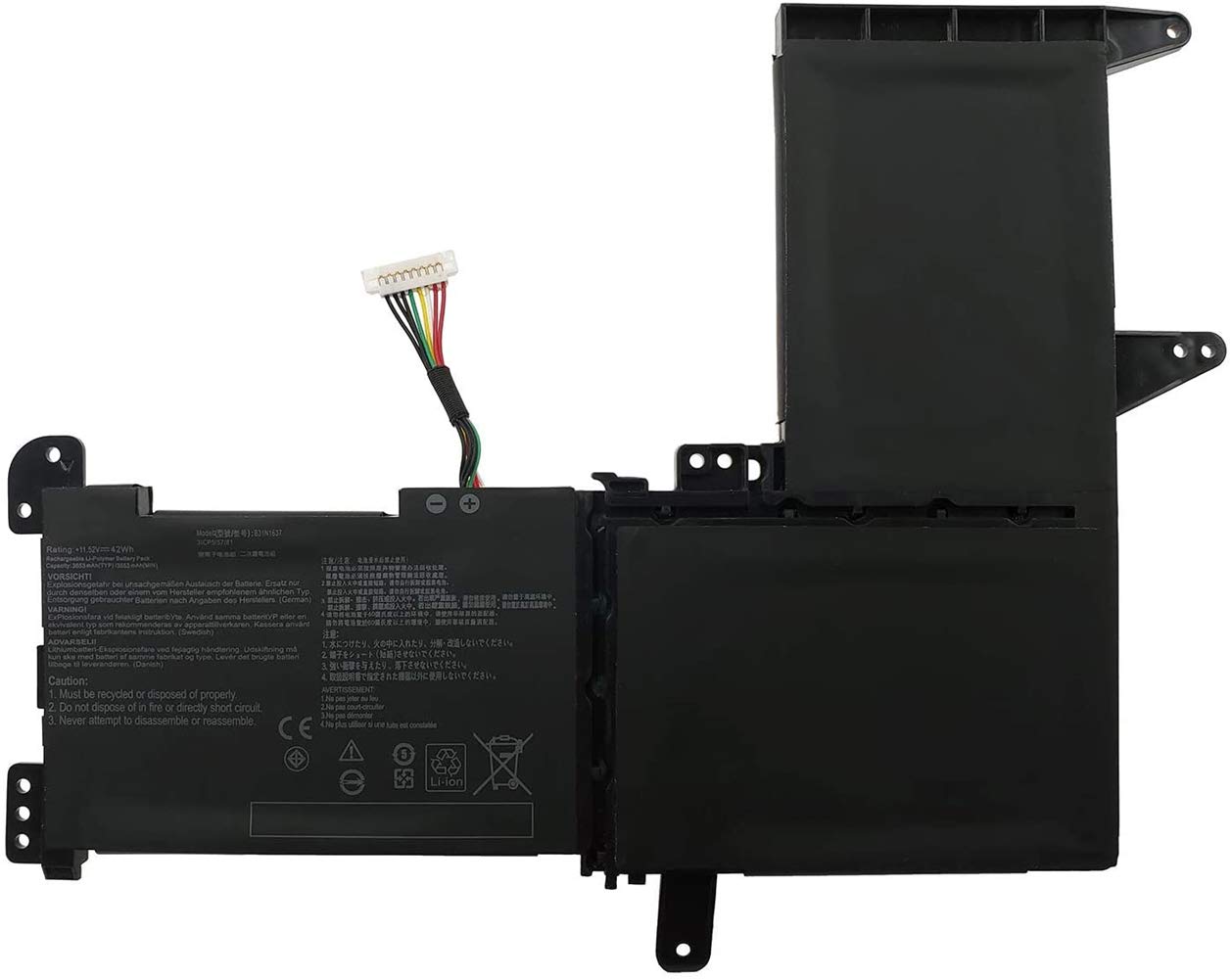 ASKC B31N1637 Laptop Battery for ASUS S5100U X510 X510UA X510UF X510UQ VivoBook S15 S510UA S510UQ S510UN S510UR F510 F510UA F510UQ Series C31N1637 0B200-02590000 0B200-02590100 11.52V 42Wh