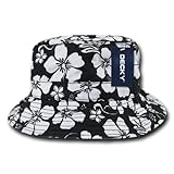 DECKY Floral Polo Bucket Hat, Black, Large/X-Large