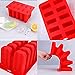 Frozen Popsicle Mold - 10 Cavities Food Grade Silicone Popsicle Molds + 62 Popsicle Sticks + 50 Popsicle Bags + Silicone Funnel + Cleaning Brush - BPA Free (Red)