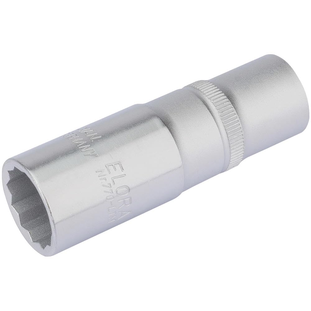 Draper 25119 Elora Deep Bi-Hexagon Socket, 1/2" Square Drive, 19mm, Blue
