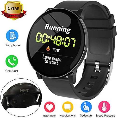 Agkey Sport Smart Watch for Men Women Fitness Tracker Waterproof Smartwatch Heart Rate Blood Pressure Sleep Monitor 3 Sports Modes