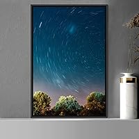 Framed Canvas Wall Art Night View Landscape Canvas Prints Home Artwork Decoration for Living Room,Bedroom - 16x24 inches