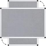 VIZ-PRO Notice Board Grey Felt 90x60 cm with Aluminium Frame view 2