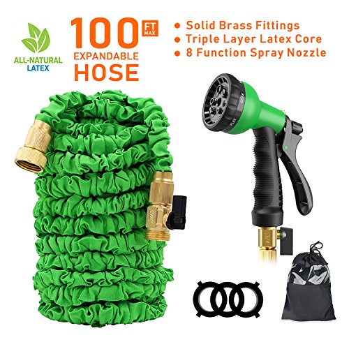 image for TOPFUN Garden Hose 100 ft Garden hose with Triple Layer Latex Core 3/4