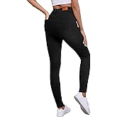 Sidefeel Jeggings for Women High Waisted Tummy Control Skinny Jeans Stretchy Butt Lifting Knit Denim Pants