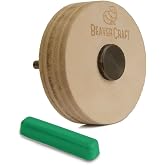 BeaverCraft Knife Sharpening Wheel 7cm PW1 - Buffing Wheel and Polishing Stropping Compound for Knives, Chisels, Woodworking Carving Tools