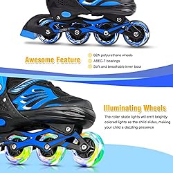 Black/Blue/Red Adjustable Inline Skates Boys Girls