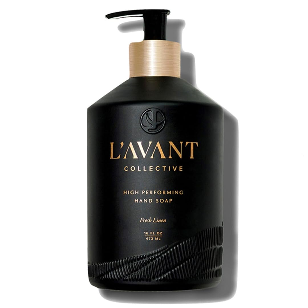 Photo 1 of L'AVANT Collective High Performing Hand Soap | Luxurious Ingredients for Soft & Smooth Hands | Fresh Linen Scent | Reusable Glass Bottle (16 Fl Oz)