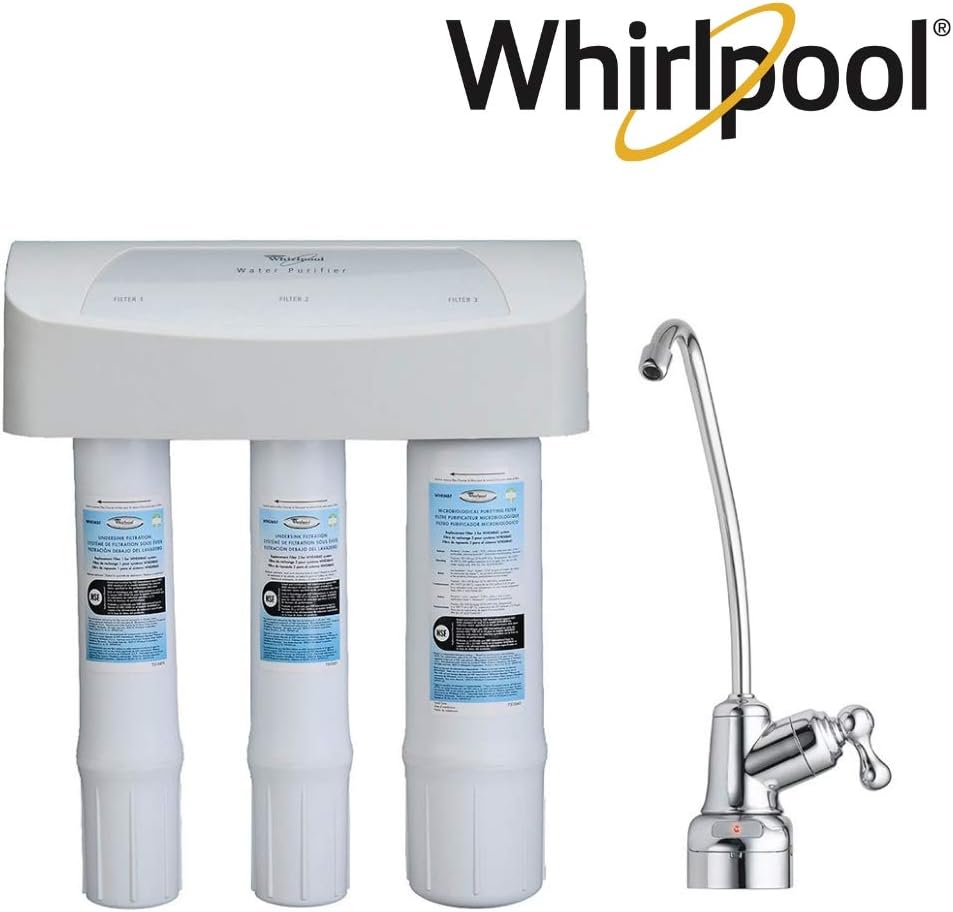 Whirlpool WHEMBF Purifier Water Fits WHAMBS5 & WHEMB40 Filtration Systems | Extra Long Life | Easy to Replace UltraEase Filter Cartridges | 1 Set, Single Unit, White: Home Improvement