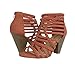 LEXIS! Women's Braided Strappy Cage Stacked Mid Heel Ankle Bootie