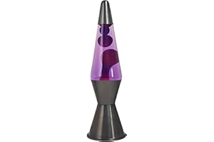 zhrisezlava 16 Inch Liquid Lamp, Purple Liquid Purple Wax Motionin Liquid Motion Light, Night Light Home Decor for Meditation, Amazing Gifts for Adults & Kids, Dark Grey Base.（SLB）