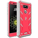 LG G5 Case, POETIC Revolution Series [Premium Rugged][Shock Absorption & Dust Resistant] Complete Protection Hybrid Case w/Built-In Screen Protector for LG G5 (2016) Pink/Gray