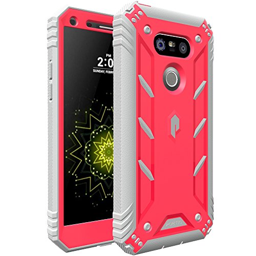LG G5 Case, POETIC Revolution Series [Premium Rugged][Shock Absorption & Dust Resistant] Complete Protection Hybrid Case w/ Built-In Screen Protector for LG G5 (2016) Pink/Gray