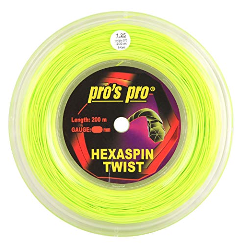 Pro's Pro Hexaspin Twist Lime 1.25mm - Tennis String Reel 200m