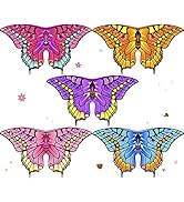 5 Pack Fairy-Butterfly-Wings-Costume-Bulk for Girls Kids Butterfly Dress Up Capes Halloween Birth...