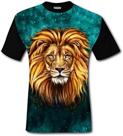 GZGZ T Funny King Lion Mens Tee T-Shirt Round Neck Costume S
