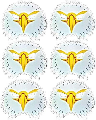 Blue Frog Toys Pack of 6 Eagle Foam Face Masks - Made Ltd