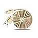 Kenex® 2 Packs 6.6ft [Gold] USB 2.0 Nylon Braided Lightning Cable USB Charging Cable Cord for iPhone 6S/6S Plus/6 Plus/6/5/5C/5S/SE, iPad Air, Mini 4, iPod 5 and iPod 7