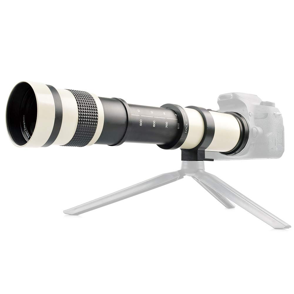 420-800mm F/8.3-16 Manual Focusing Telephoto Zoom Lens Teleconverter Lens Support T2 Mount Ring Adapter for Canon EF Mount Camera