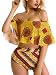 OGNEE Bohemian Bathing Suits Women Swimwears Flounce Ruffle Off Shoulder Bikini Set (Gold, Medium) primary