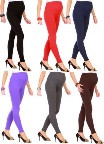 Womens Ladies Full Length Maternity Leggings Comfort Warm Pregnancy Nursing Wear (BLACK, 12)