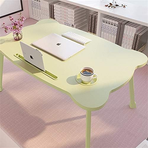 ABNB Laptop Table, Foldable Standing Desk, Kids Breakfast Tray, Portable Folding Floor Table, Notebook Stand for Sofa Couch (Color : Green)