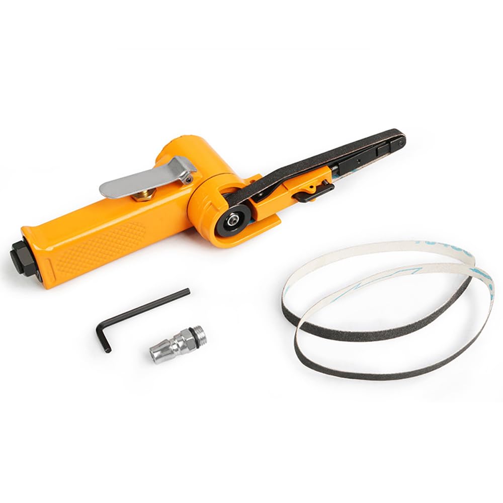 Mulcort Mini Belt Sander,Pneumatic Belt Sander,Electric Sander for Wood,Rust Removal and Deburring Polishing Machine,Ring Belt Sanding and Polishing Machine(Type A) 10mm * 330mm