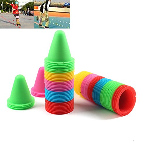Skating Cones Slalom, 20Pcs/Pack Skate Cup Agility Speed Training Equipment Roller Marker Colorful Pathroad Obstacle Cones Toy