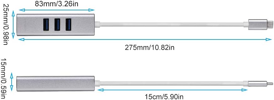 4-in-1 USB C 3.1 Data Transfer Adapter, Gigabit LAN Network Converter Splitter, 4-Ports USB Hub with Ethernet Port 10/100/1000 Mbps Supports Win 7/8/10, Mac OS, Linux, Vista: Computers & Accessories