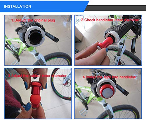 Rpuomtz Turn Signal LED Lights for Bicycle Handlebar Mini End Caps Strobe Side Light Handlebars Plugs Blinker Warning Lights (Black)