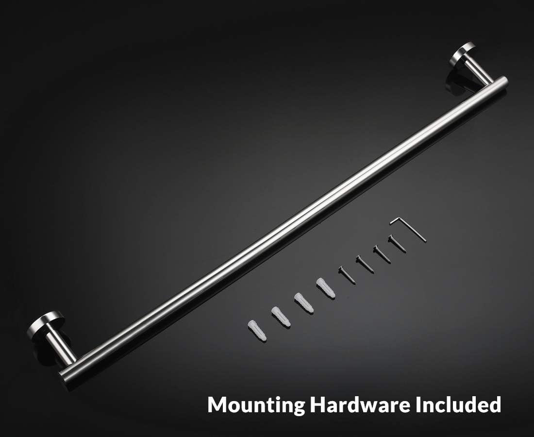 VELIMAX 18/8 Stainless Steel Towel Bar Round Bath Towel Bars Single Towel Rail Wall Mounted Towel Rod for Bathroom Kitchen, 28-Inch, Polished Finish: Kitchen & Dining