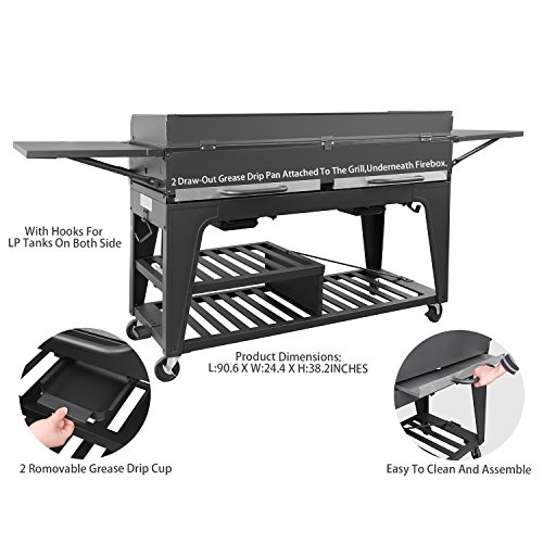 Royal Gourmet Event 8-Burner BBQ Propane Gas Grill with Cover, Picnic or Camping Outdoor