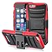 Fosmon STURDY Shock Absorbing Dual Layer Hybrid Holster Cover Kickstand Case for Apple iPhone 6 / iPhone 6s (4.7”) - Red