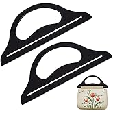 PH PandaHall Black Bag Handles 11inch Wood Purse Handles D-Shaped Bag Handles Handmade Bag Handles Replacement Accessories for Canvas Crochet Beach Bags Handbags Making