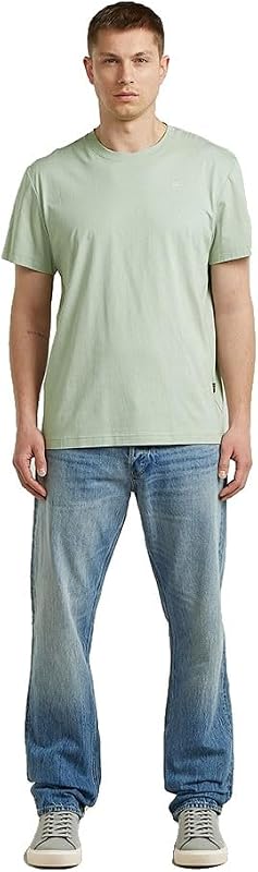 Raw C.V. Camiseta Base-s para Hombre, Color Verde (Pale Green D16411-336-c199), XL