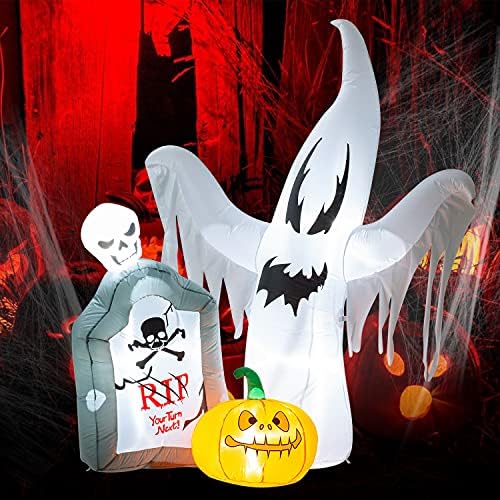 Halloween Aufblasbare Dekoration - 1,2m Kürbis Katze Mit LED Beleuchtung Für Indoor & Outdoor