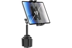 woleyi Cup Holder Tablet Holder for Car Mount - [Metal Arm] Heavy Duty Adjustable Car Cup Tablet Mount Truck Car Accessories, for 4-13" Tablets iPad Pro Air Mini, Galaxy Fold, Kindle Fire, iPhone