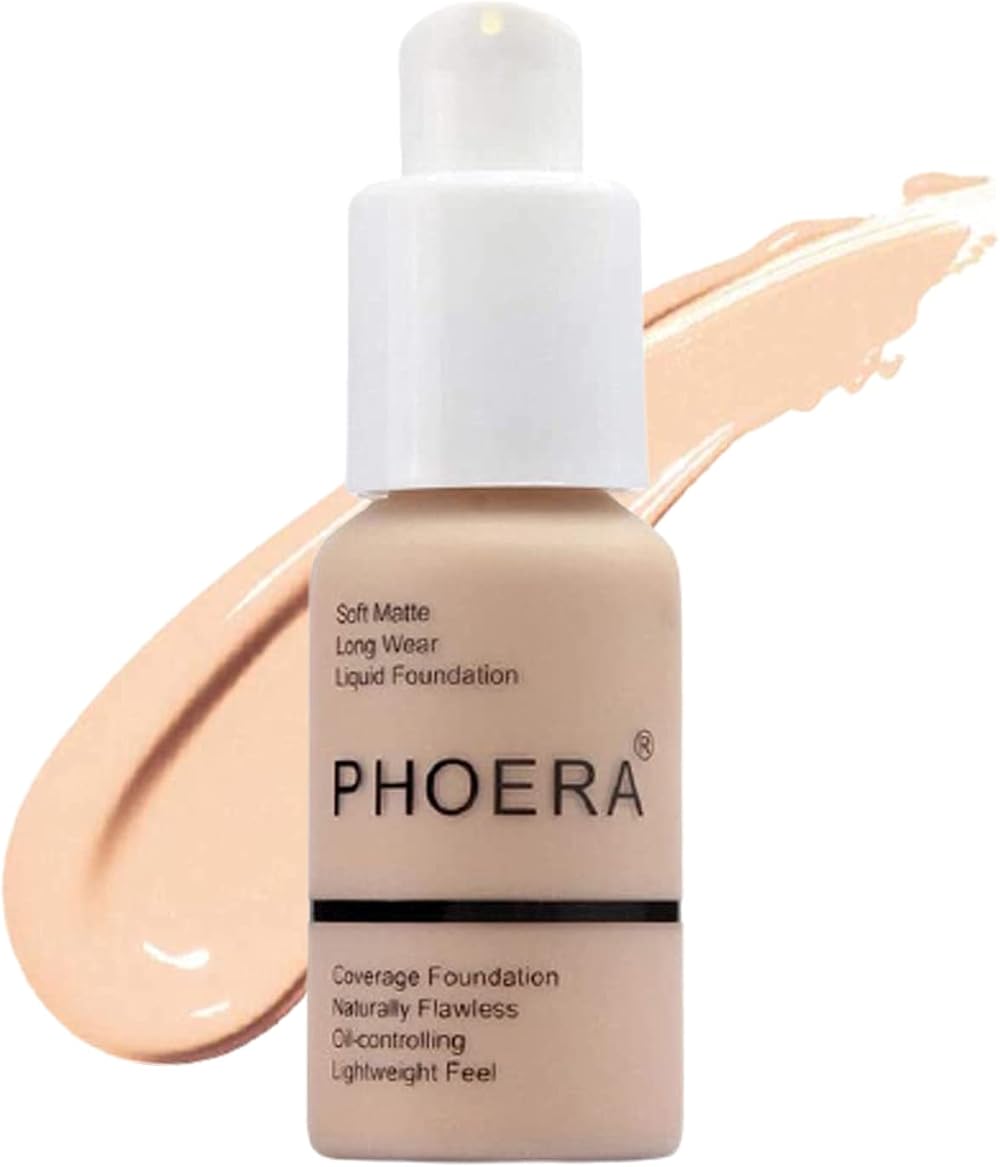Glamza PHOERA Foundation Concealer Full Coverage Matte 30ml Nude 102 UK