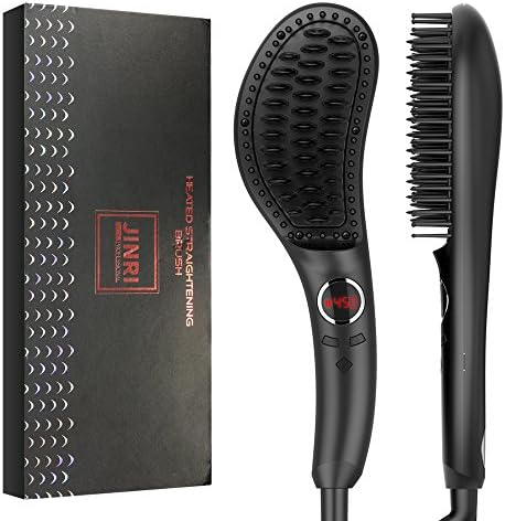 Hair Straightening Brush, Imbeang Hair Straightener Double Negative Ions Anti-scald Faster Heat Up MCH Ceramic Technology Straightening Brush with Auto Shut Off Temperature Lock Function