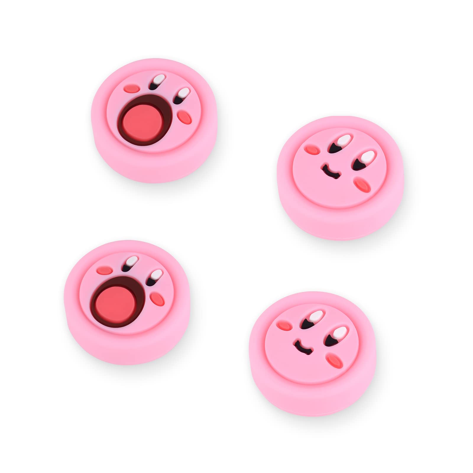 DLseego Cute 4-Pack Thumb Grips for Switch/Switch Lite/OLED - Soft Silicone Joy Con Joystick Cover - Pink