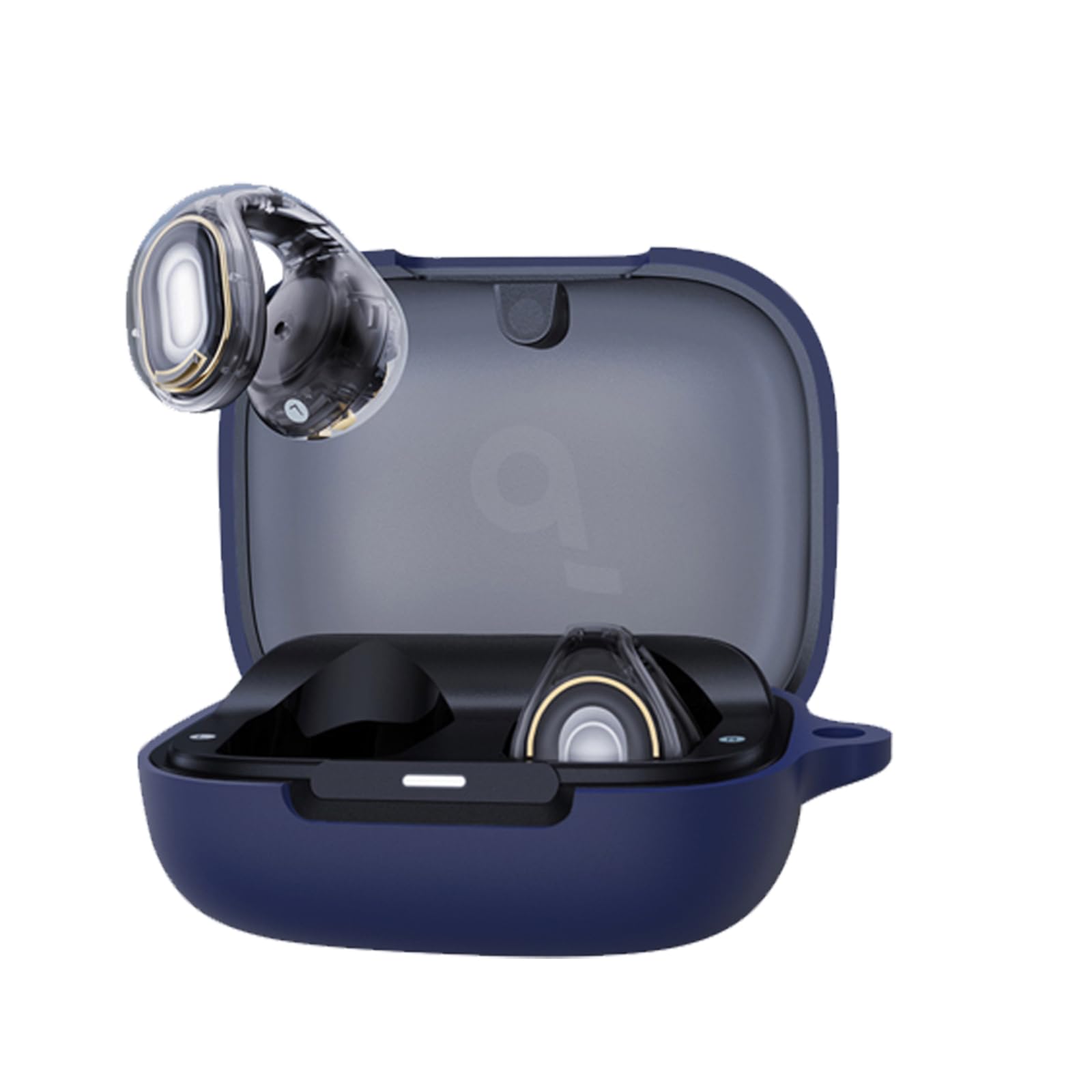 Case for Anker Soundcore C30i with Carabiner,Anti-Scratch Premium Soft Silicone Full Protective Case,Shockproof Ultra Slim Headphone Protective Case for Anker Soundcore C30i,Blue