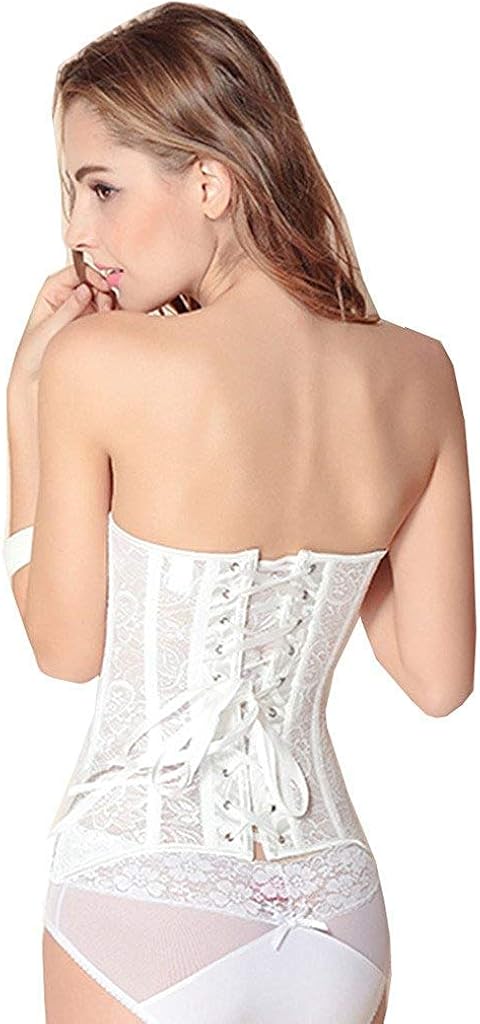 YIANNA Breathable Thin Type Lace Corset Strapless Wedding Dress Corset Bustiers: Clothing