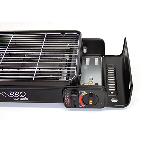Evelyne GMT-10270 2 in 1 Portable BBQ Butane Gas Stove with Grill Rand and Griddle