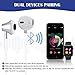 Wireless Headphones, [140 Hours Stand-by Time] 4.1 Magnetic Bluetooth Earbuds, Bluetooth Sports Earphones Headsets Earpieces Mic Compatible for Samsung S9/S8/S6 Note 8/7 (White)