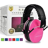 Vanderfields Earmuffs for Kids - Hearing Protection Muffs For Children Small Adults Women Foldable Design Ear Defenders Protector with Adjustable Padded Headband for Optimal Noise Reduction - Pink