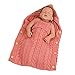 OULII Newborn Baby Wrap Swaddle Blanket Toddler Knit Sleeping Bag Sack Stroller Blankets Photo Props for 0-12 Month Baby (Pink)