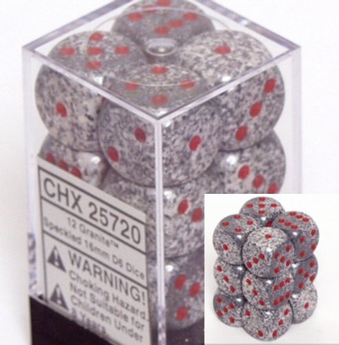 Granite Speckled D6 16mm 12 Piece Set