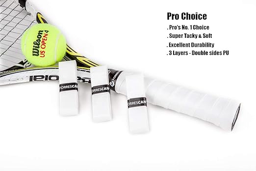 Amazon.com : ForresCAN Tennis Overgrip - Pro Choice - Tacky Super-Soft - Pack of 3, White Soft Anti-Slip : Sports & Outdoors