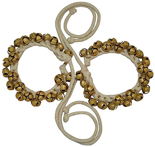 OMG Deals brass Kathak Dancing Ghungroo Bells Anklet Pair with cotton cord classic dancing anklets Ghungroo (25+25)